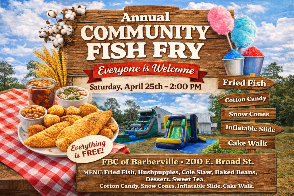 Spring Fish Fry Saturday April 25, 2026 at 2pm